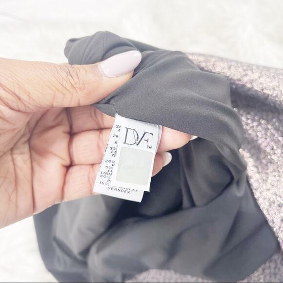 DVF Women's Diane Von Furstenberg Yvette Metallic Sleeveless Knit Dress Size 8 - Picture 6 of 7